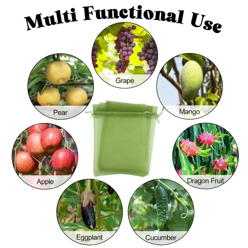 1/5/50/100Pcs Grapes Fruit Protection Bags Pest Control Anti-Bird Garden Netting Bags Mesh Agricultural Tree Garden Tool Bags