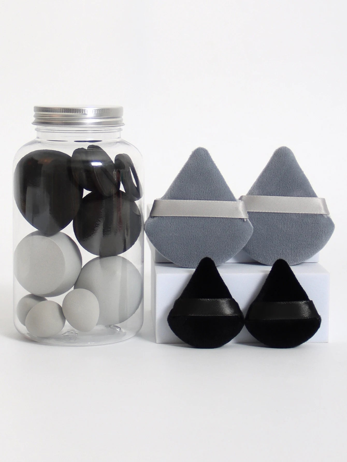 14 Piece Cosmetic Sponge Set, Cosmetic Sponge Finger Puff, Dry and Wet Foundation Make-Up Cosmetic Puff