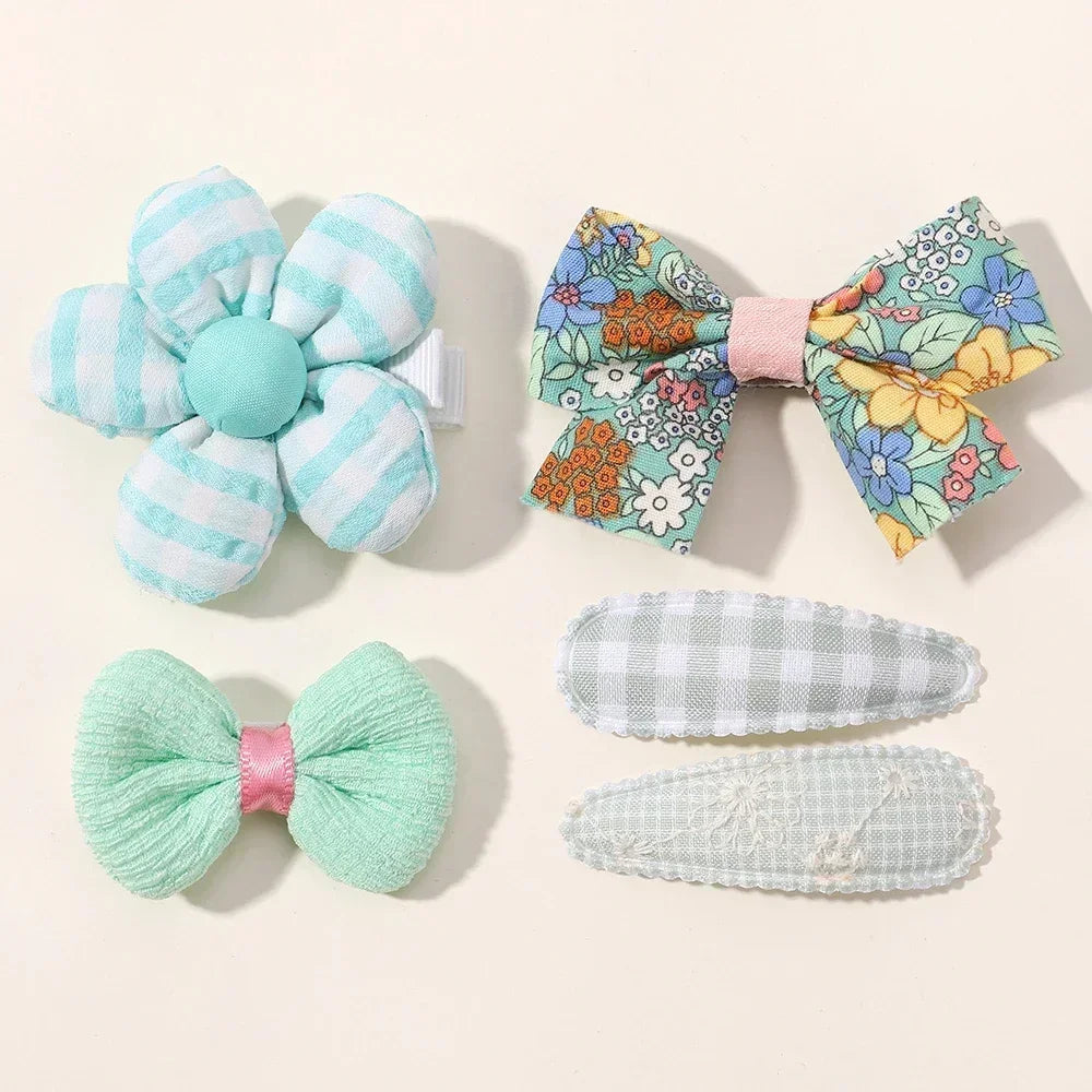 5/7pcs Baby Girl Hair Clips Set Cute Floral Bow Bunny Princess Hairpin for Toddler Girl Lovely Bang Side Clip Hair Accessories