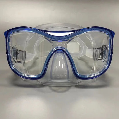 Large-Frame Diving Goggles Set: Silicone, Wide View, Tempered Glass