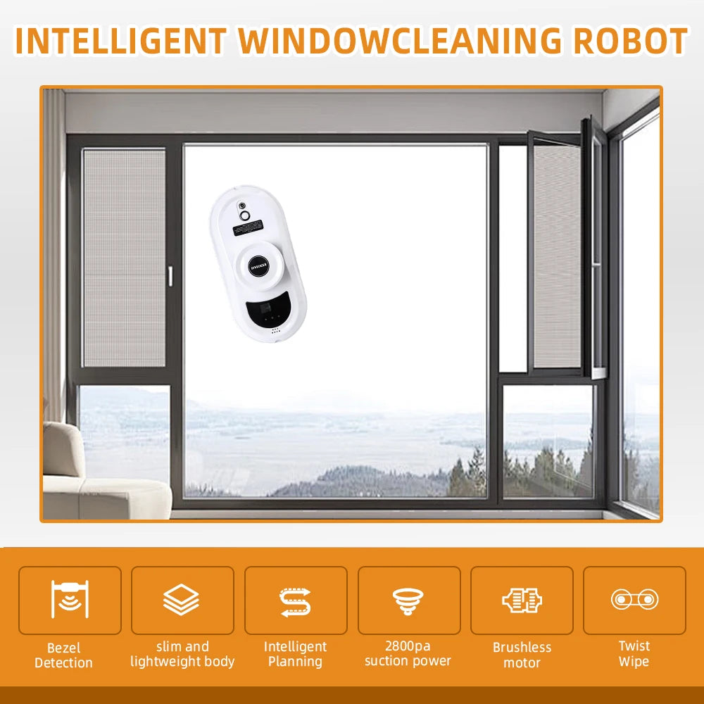 DIVEDEER White/Black Home Automatic No Spray or Water spray Window Cleaning Robot Intelligent Wipe  High-rise Large Area Window