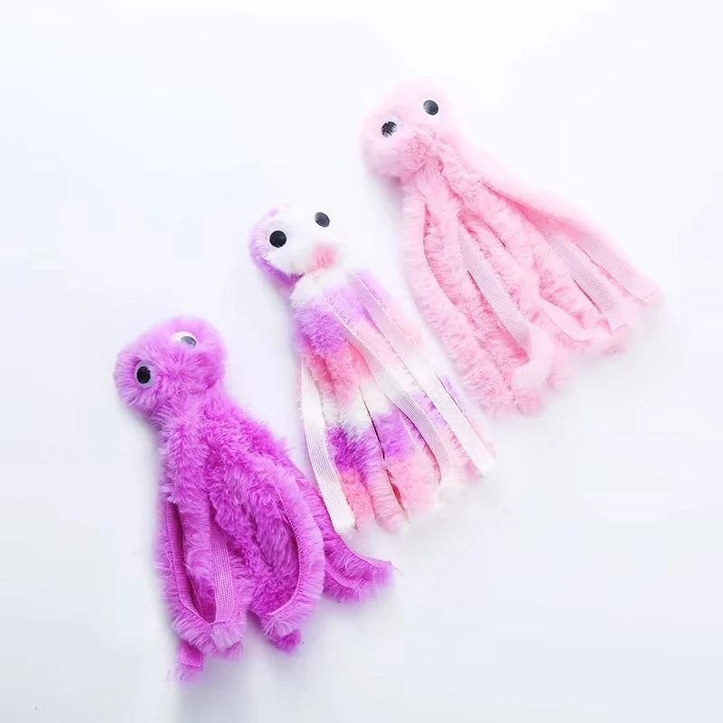 Pet Plush Toy Cat Catnip Octopus Shape Toy Bite Resistant Interactive Pet Cat Plaything Dog Teeth Cleaning Chew Toy Pet Supplies