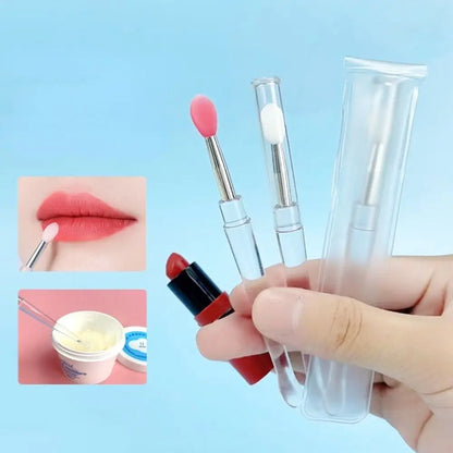 1PC Women Lip Brushes Transparent Crystal Handle Silicone Lip Brushes with Dust Cap Lip Gloss Makeup Applicator Cosmetic Tool