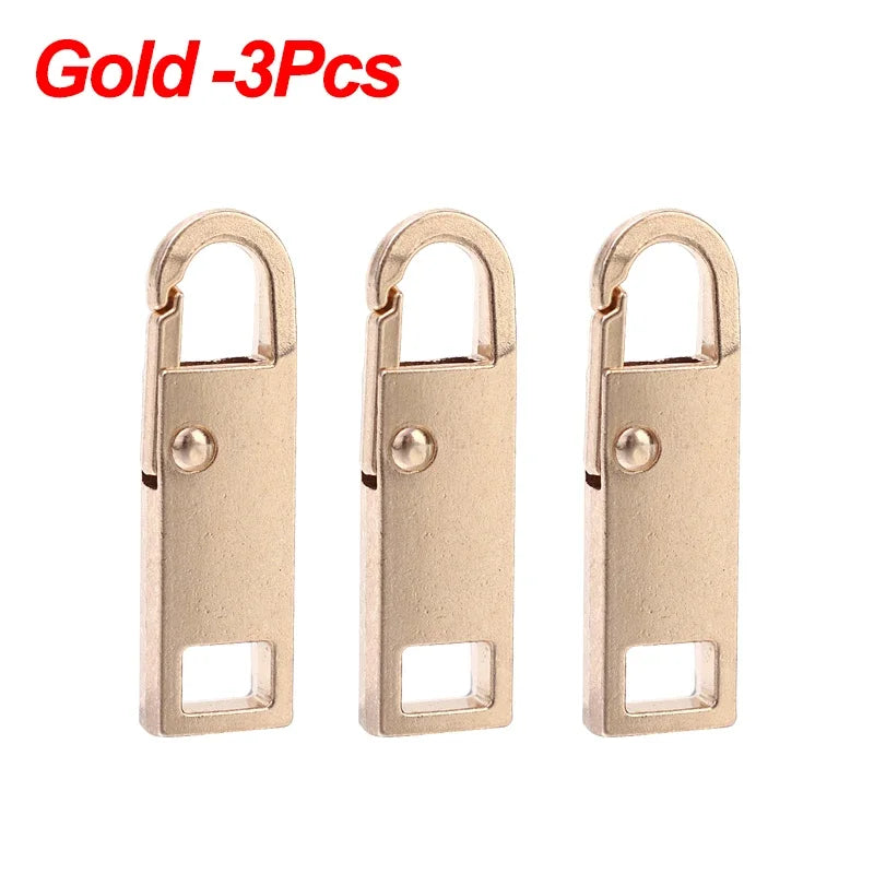 5/1Pcs Universal Metal Zipper Pull Tap Replacement Instant Repair Zipper Head Puller for Clothing Bags DIY Sewing Zipper Sliders