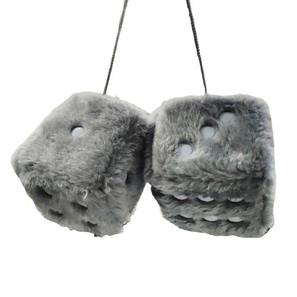 Big Long Hair Hot Stamping Dot Dice Plush Toy Cube Pendant Car Ornament Sieve Anime Car Decoration Accessories Auto Pendant
