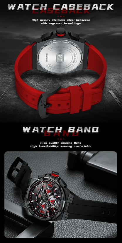 MINI FOCUS Multifunction Quartz Watches for Men Top Brand Luxury Silicone Sport WristWatch Man Clock Fashion Chronograph Watch