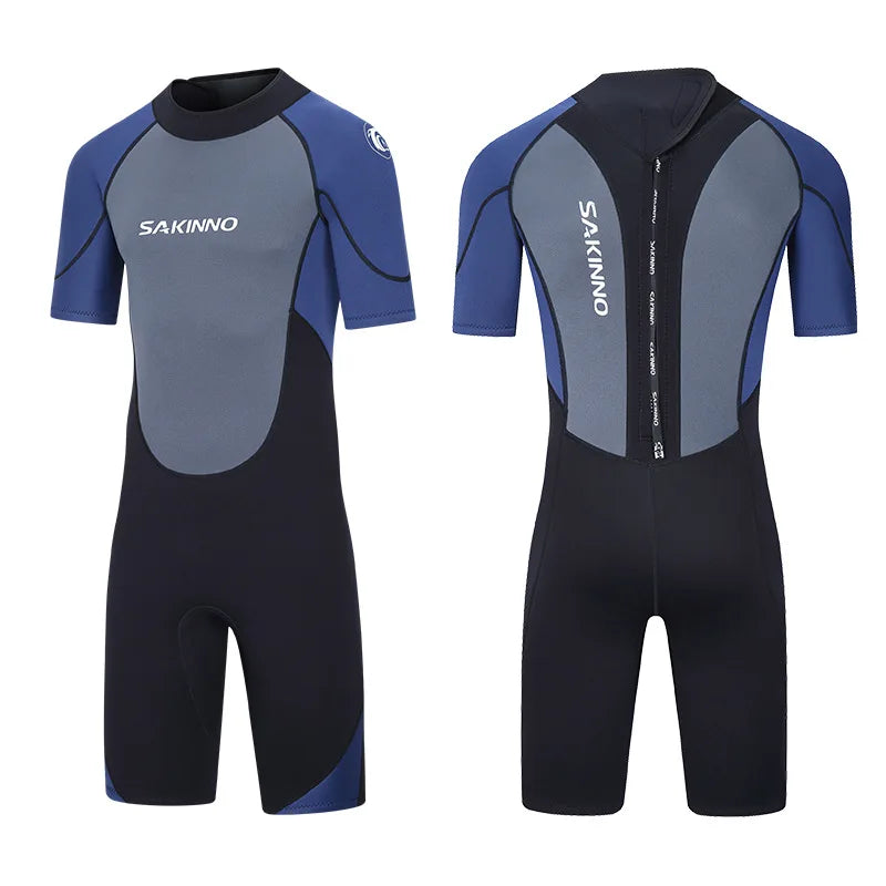 Men's 2mm 3mm One-piece Diving Suit Thermal Insulation Sun Protection Short Sleeve Swimming Surfing Snorkeling Shorty Wetsuit