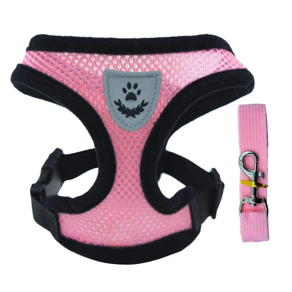 Dog Harness Vest Chest Cat Collars Rope Adjustable Breathable Mesh Puppy Harness for Outdoor Walking Small Medium Pet Supplies