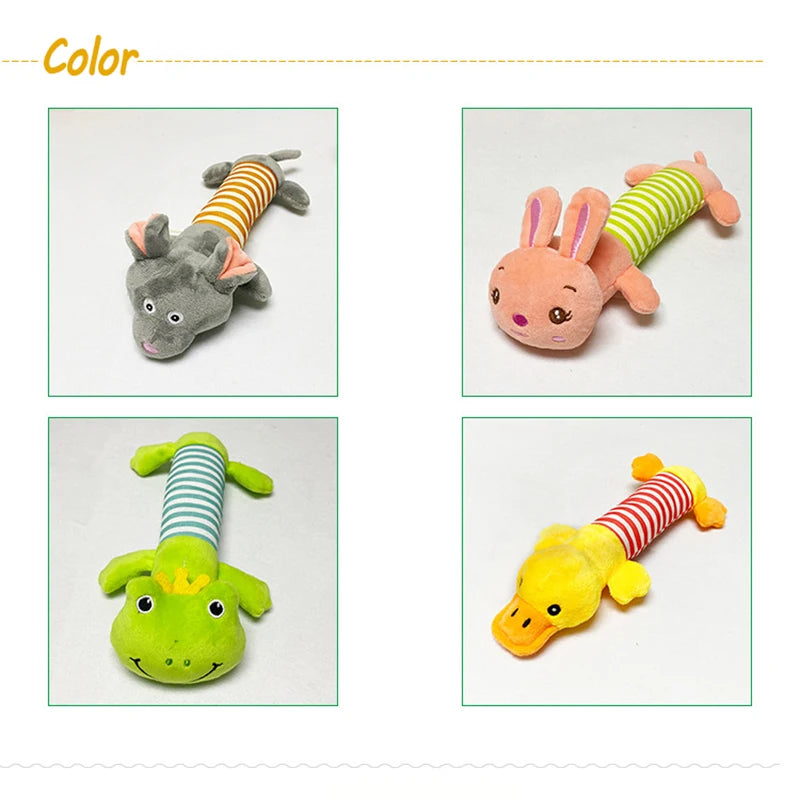 Dog Squeaker Toys for Boredom, Teeth Grinding Teeth Cleaning Stuffed Plush Toys for Small Medium Breed Dog Pet Supplies