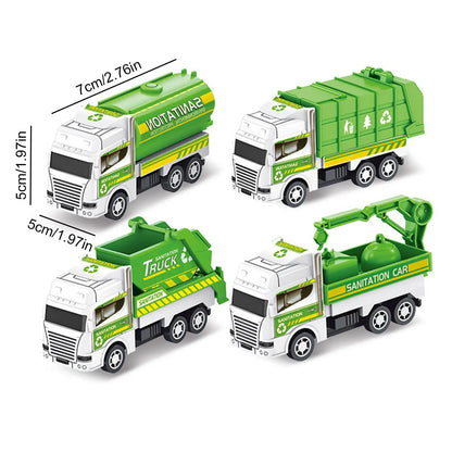 1pc Kids Toys Car Inertia Sanitation Truck Pull Back Plastic Model Engineering Vehicle Fire Engine Boys Toys For Children G L8y6