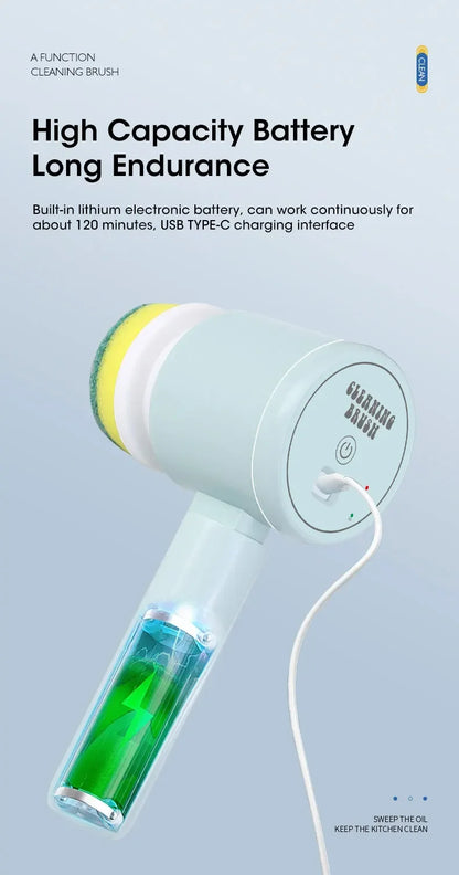 2025 Cordless Electric Spin Scrubber - 5 Brush Heads, IPX7 Waterproof, Rechargeable Bathroom Cleaner for Tile/Shower/Grout