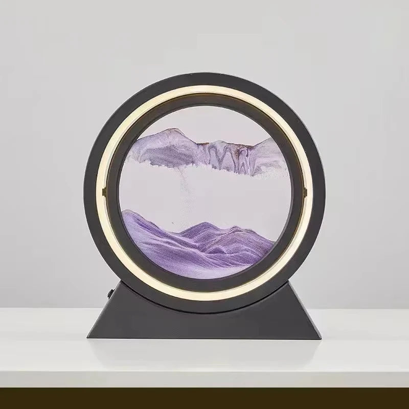 Sandscape Kinetic Sand Art Picture Quicksand Table Lamp Dynamic Liquid Hourglass Moving Sand Painting Flowing Sand Home Decor