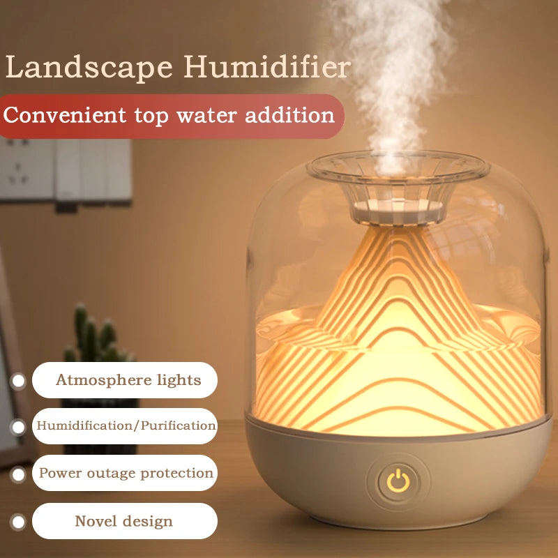 Air Humidifier USB Rechargeable Aroma Diffuser Ultrasonic Cool Mist Maker Fogger Lamp Difusor 2 Speed Adjustment Humidifier