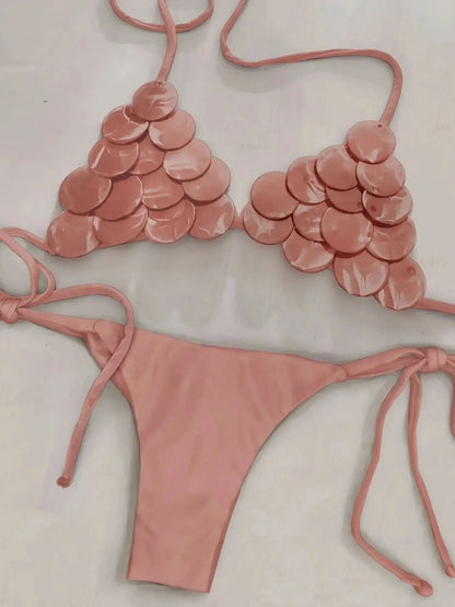 Sexy Bikini Swimsuit with Skirt Bandage Women Brazilian Shell Bikini Bathing Suit A Line Skirt Summer Female