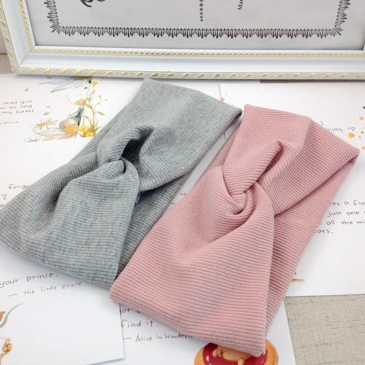 Baby Headband Yoga Sport Girls Kids Children Adult Women Bandage Solid Twisted Knotted Soft Hair Accessories Turban