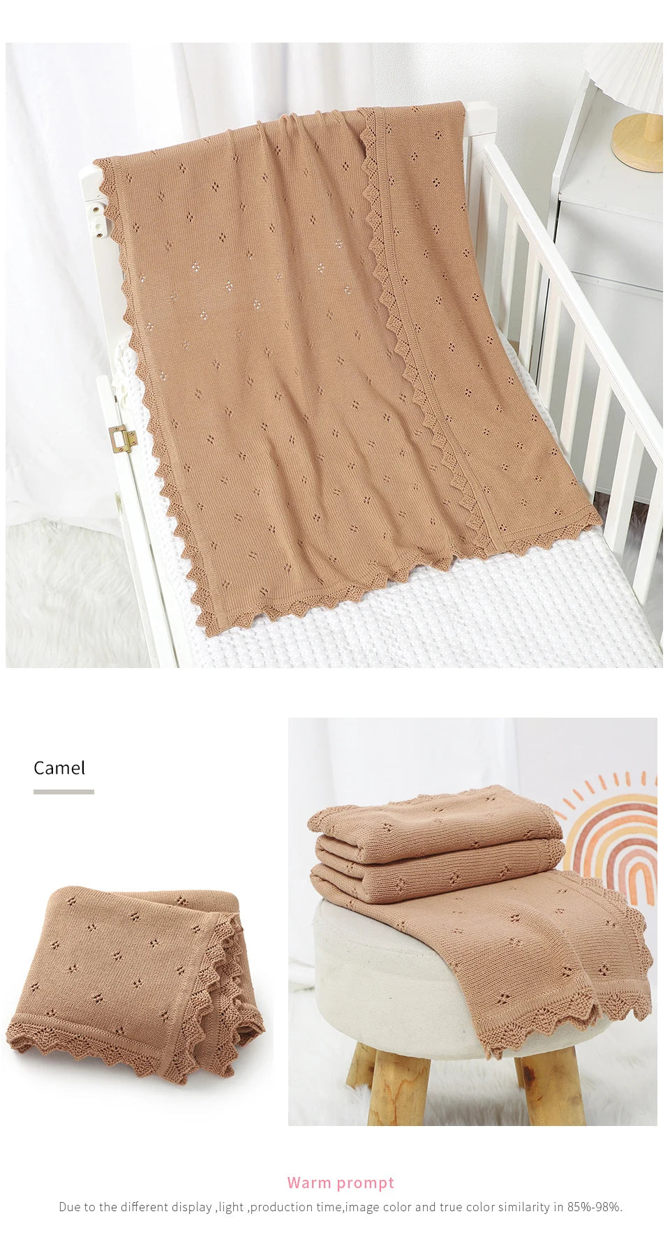 Baby Knitted Blankets Cotton 90*70cm Newborn Boy Girl Swaddle Wrap Best Comfort All Seasons Infant Unisex Stroller Bedding Cover