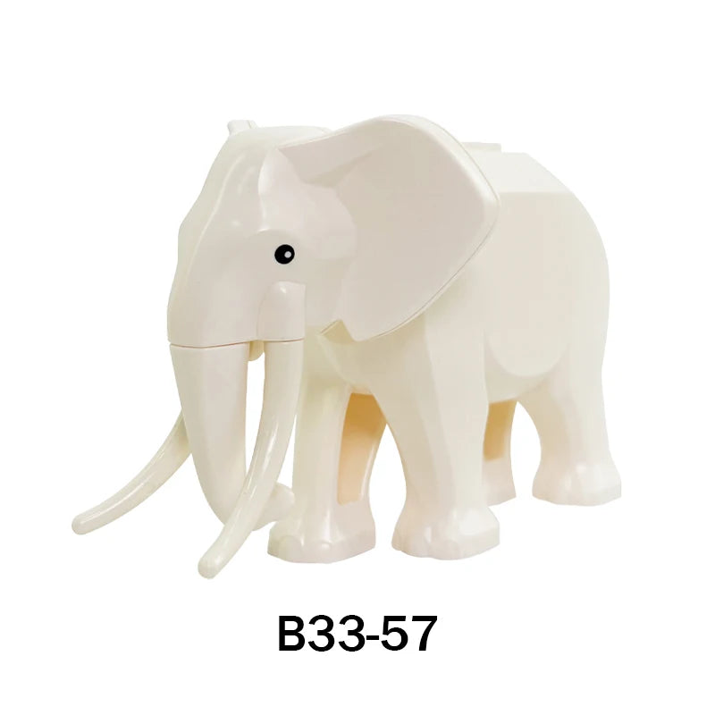 City Animal Zoo Farm Series Building Blocks Street View Panda Brown Bear Cat Pig Long Wool Sheep Cow Cattle Pet Bricks Toys Kids