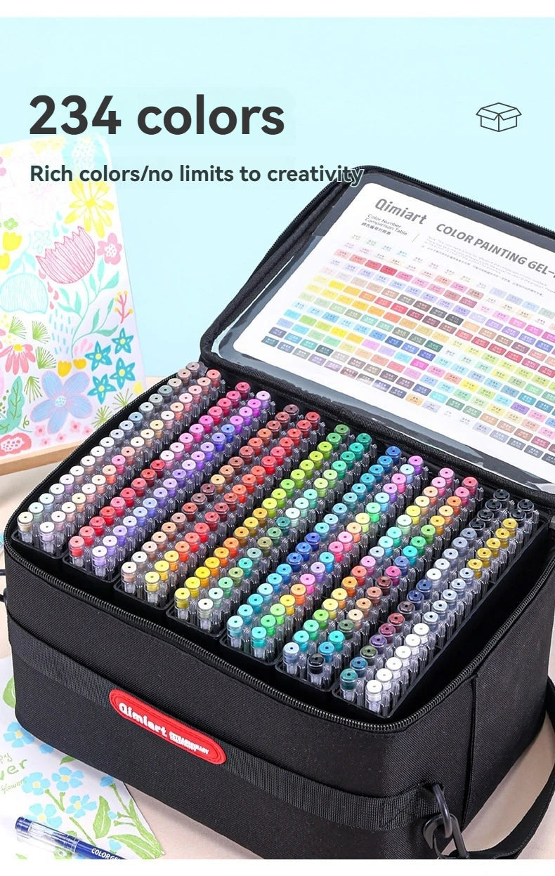 Languo 234colors/252 PCS Multi-Color Handbook Pen 0.6mm Large Capacity Gel Pen Marker Pens Set School Office Supplies Stationery