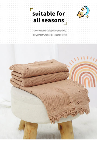 Baby Knitted Blankets Cotton 90*70cm Newborn Boy Girl Swaddle Wrap Best Comfort All Seasons Infant Unisex Stroller Bedding Cover