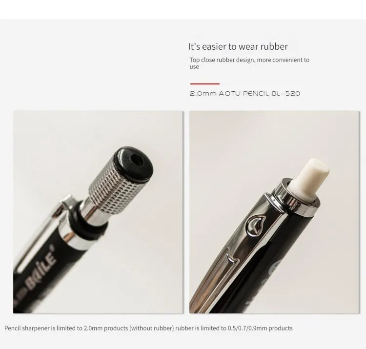 2.0mm Mechanical Pencil Black / Color Lead Refill 2B Sketching Pencil Art Sketch Painting Writing For School & Office Stationery