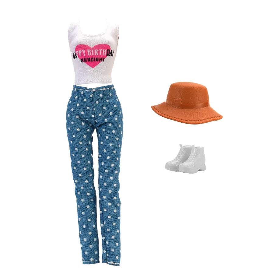 Fashion BJD Doll Clothes Top+pants(+Hats+shoes)Set Fit 30cm Doll&1/6 BJD Doll Clothing Accessories,Toys For Girls Gifts Festival