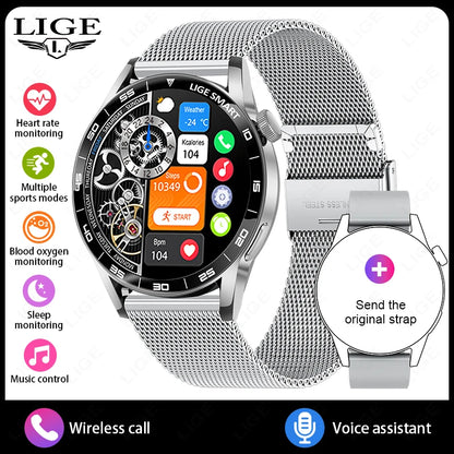 LIGE 2026 Voice Calling Smart Watch Men 1.38" HD IP68 Waterproof Sports Fitness Watches New Man Women Smartwatch For Android iOS