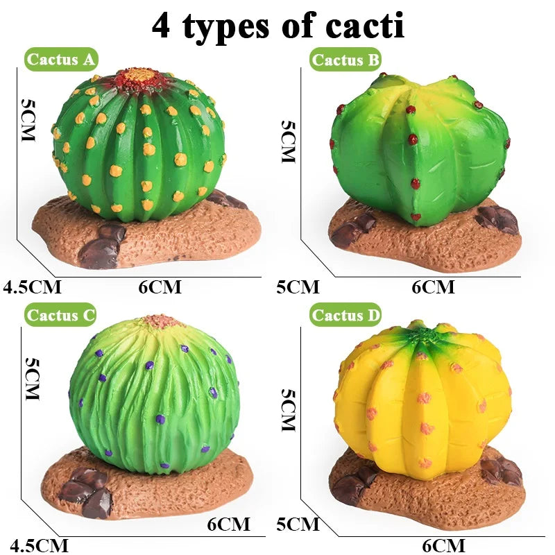 Oenux Simulation Home Decoration Stone Tree Stump Baobab Cacti Farm House Car Fence Accessory Animals Model Education Kids Toys