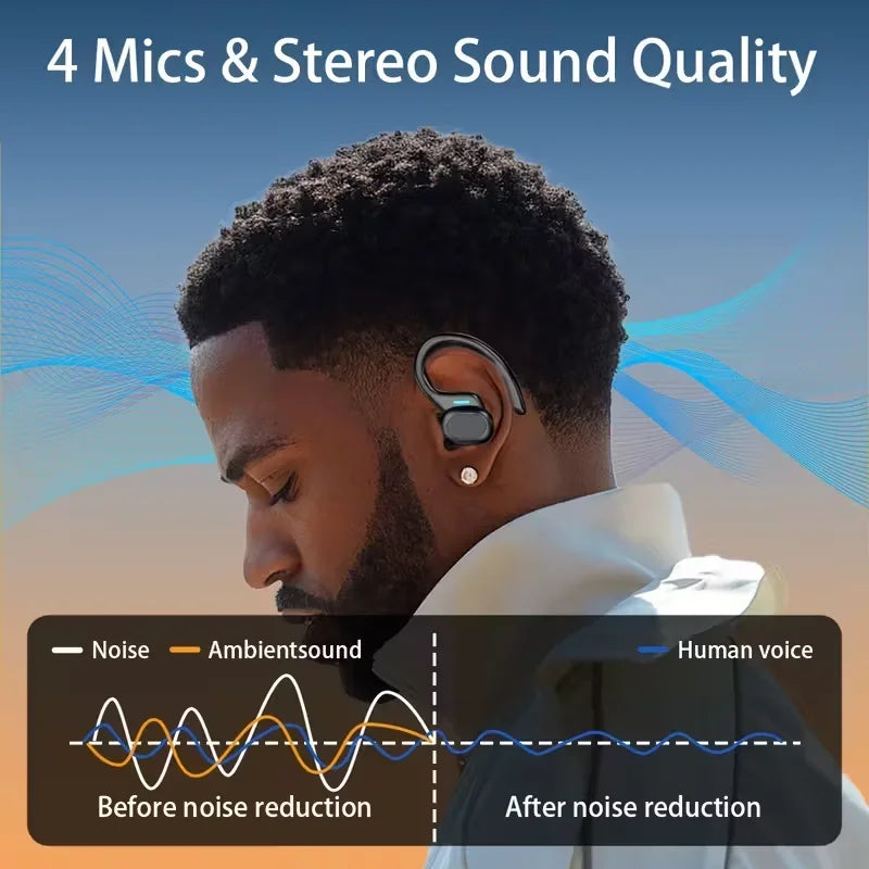 SP16 Earhooks Sports Bluetooth Wireless Headsets with Mic,LED Power Display,ENC,Hifi Stereo Sound Gaming Headset