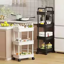 5-layer Kitchen Storage Shelf,mobile Trolley,floor Standing Multi-layer Storage Rack