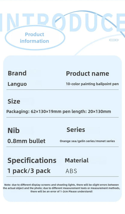 Languo 120 Color Ballpoint Pen 0.8mm Cartoon Soft Grip Press Multicolor Writing Pen for Drawing Overlay School Office Supplies