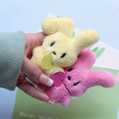 Kawaii Cartoon Rabbit Cute Plush Toys Doll Keychain Creative Backpack Pendant Decoration Kids Children Girls Boys Gifts