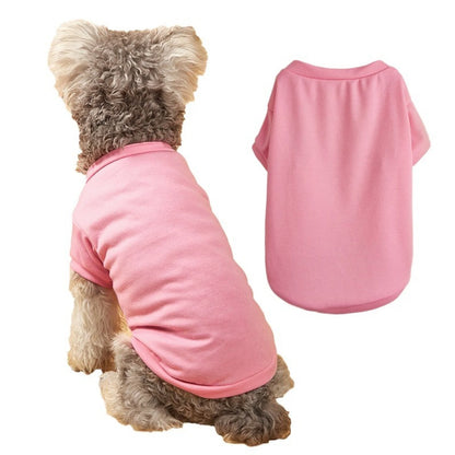 Breathable Dog T-shirt Solid Comfortable Thin Vest For Dogs Cute Summer Pet Clothes Dog Vest Tops Pet Supplies