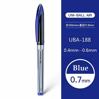 Uni Ball Air Micro Gel Rollerball Pen UBA-188 0.5/0.7MM Japanese Stationery Black Technology Straight Liquid Free Control Ink