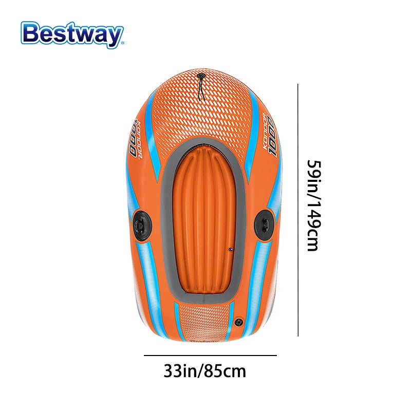 Bestway 61136/61140/61142/61146 1-3 Person Heavy Duty Inflatable Kayak - Long Lasting PVC Rafting Adventure Boat for Thrilling