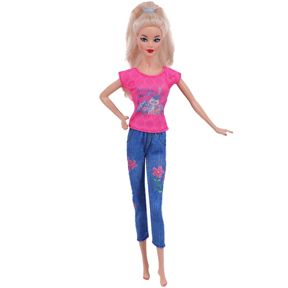 Fashion BJD Doll Clothes Top+pants(+Hats+shoes)Set Fit 30cm Doll&1/6 BJD Doll Clothing Accessories,Toys For Girls Gifts Festival