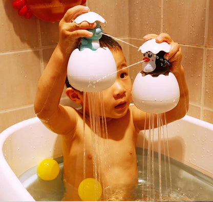 Bath Bathtub Toys for Toddlers 1 2 3 Years Old Duck Rotatable Waterwheel Bathroom Strong Suckers Water Scoop Fun Bath Toys Gifts