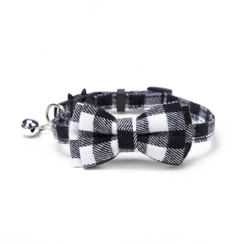 1PC Cute Cat Collar Small Puppy Cat Dog Collars Bow Kitten Collar Bowknot Necklace with Bell for Dog Cat Chihuahua Pet Supplies