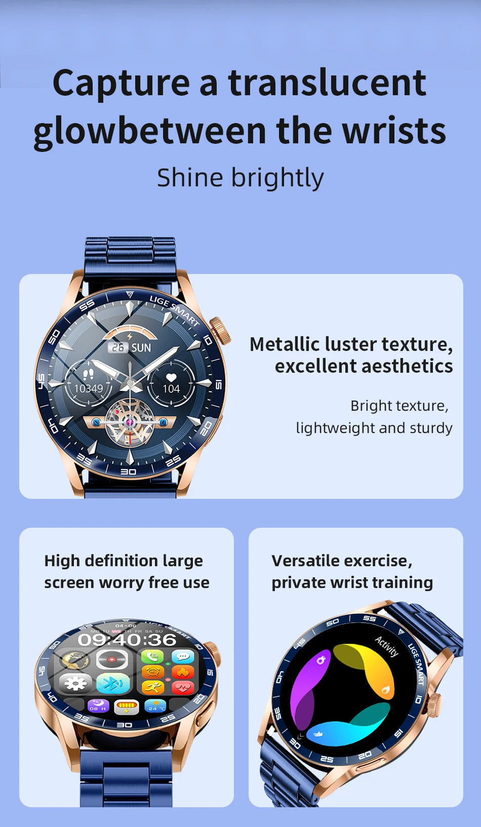 LIGE 2026 Voice Calling Smart Watch Men 1.38" HD IP68 Waterproof Sports Fitness Watches New Man Women Smartwatch For Android iOS
