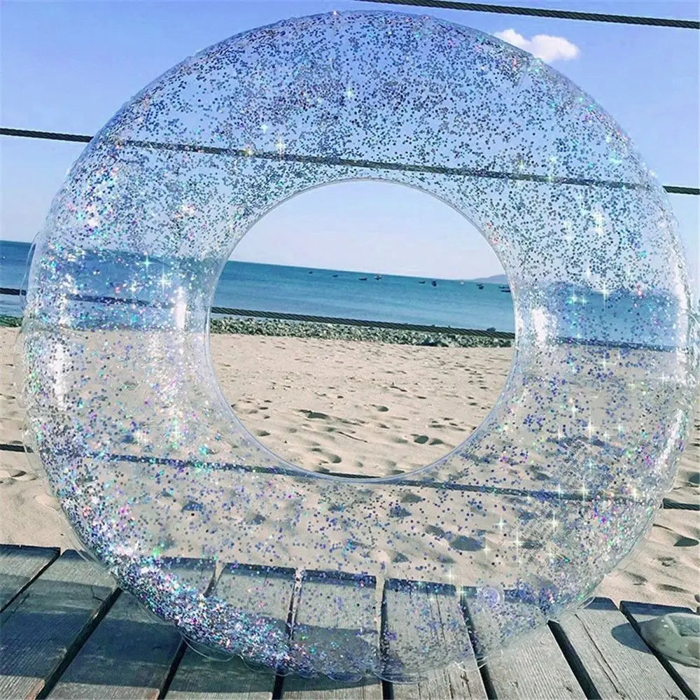 Water Raft Fun Inflatable Transparent Swimming Ring Safety Float Circle Pool Toys Swimming Pool