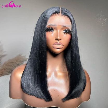 Ash Blonde Straight Human Hair Lace Front Wig 13x4 13x6 Transparent Lace Frontal Wigs For Women Ali Coco Human Hair Remy Wigs