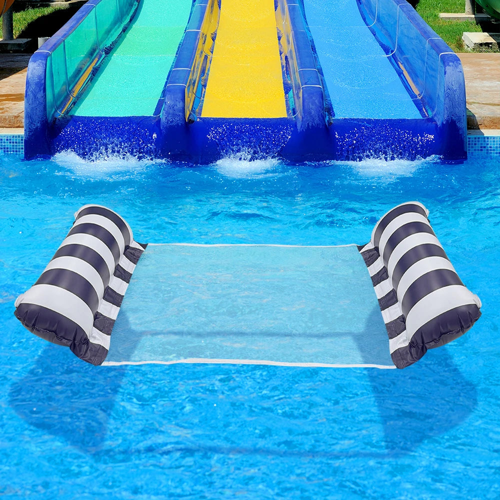 1pc Inflatable  Multi-Purpose Striped Floating Bed , Portable Water Lounge Raft for Swimming Pool Beach, Summer Relaxation