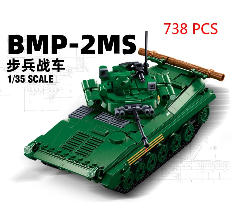 Military Vehicles Tank Sets SWAT Army City Police T34 Model Building Blocks DIY Brick Kids Toys Classic World War II WW2