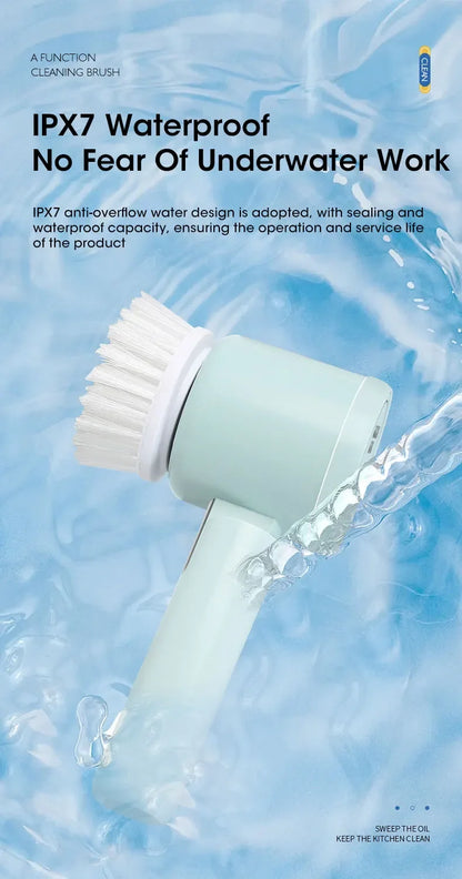 2025 Cordless Electric Spin Scrubber - 5 Brush Heads, IPX7 Waterproof, Rechargeable Bathroom Cleaner for Tile/Shower/Grout