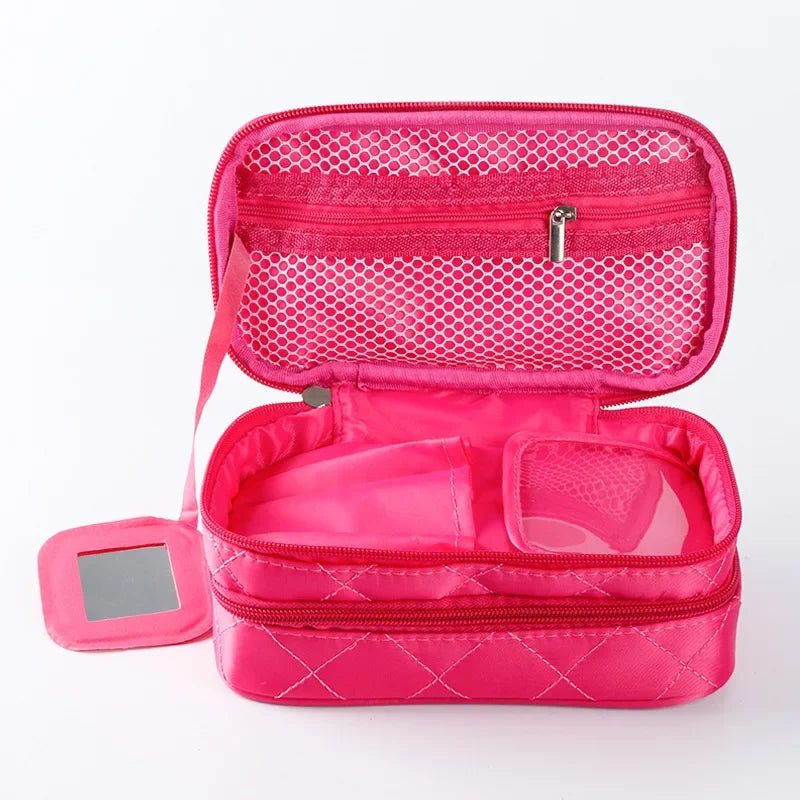 Women's cosmetic bag Double layer Waterproof makeup bag travel essentials organizer large capacity Multifunction toiletry bag