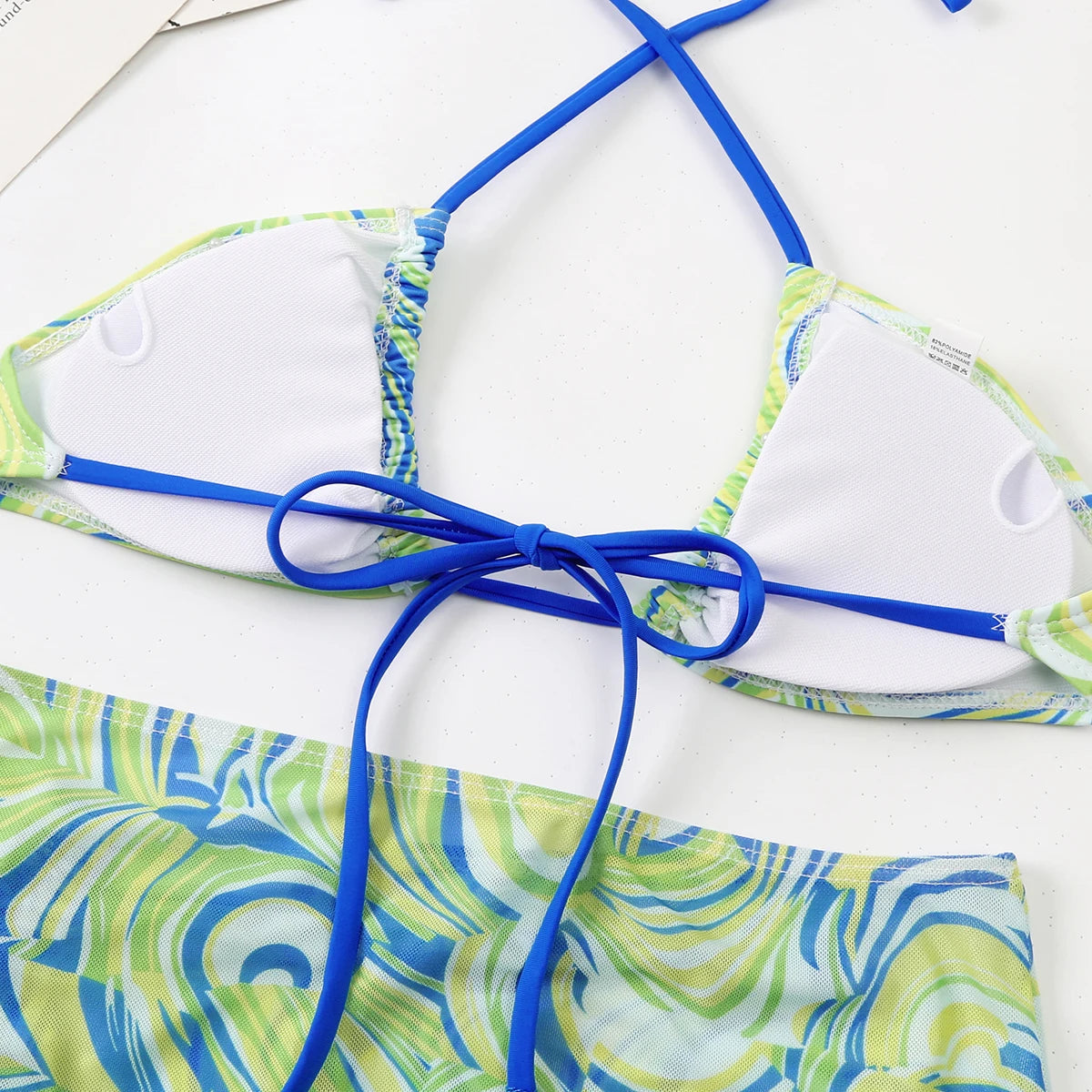 3 Pieces Bikini Set With Skirt  Tie Dye String Thong Bathing Suit Women Swimsuit Female  Swimwear Beach Wear Swim Lady Summer
