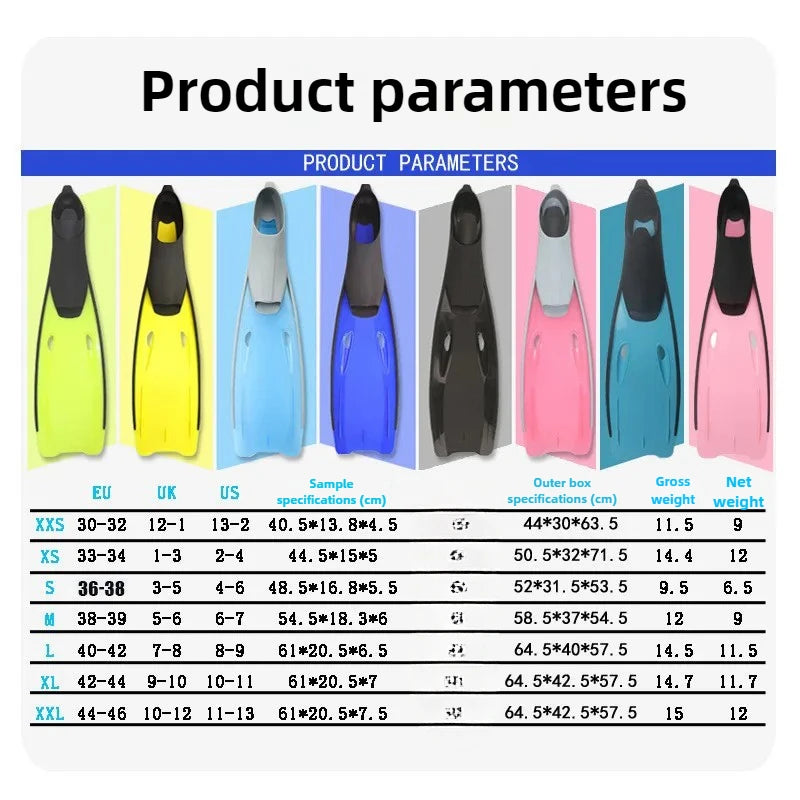 Adult Diving Equipment Long Webbed Deep Diving Outdoor Snorkeling Lightweight Frog Shoes Youth Swimming Training Frog Shoes