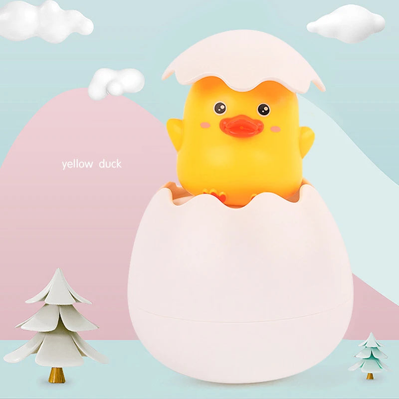 Bath Bathtub Toys for Toddlers 1 2 3 Years Old Duck Rotatable Waterwheel Bathroom Strong Suckers Water Scoop Fun Bath Toys Gifts