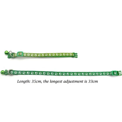 1/3/6/12/18Pcs Hot Pet Cat Bell Collar Dog Print Cat Collar Multi-Color Optional Necklace Ring Cat Rope Collar Pet Supplies
