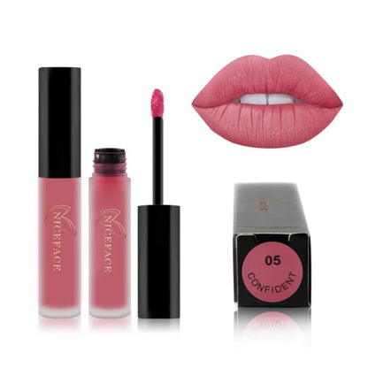 NICEFACE Nude Matte Liquid Lipsticks Waterproof Long Lasting Lip Gloss Sexy Red Velvet Lip Tint Women Makeup Cosmetics Batom