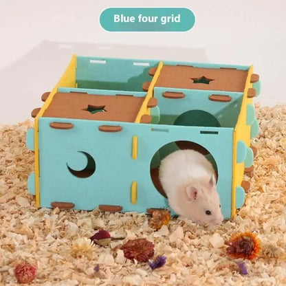 〔CC11〕Removable Felt Maze Hide Nest Hamster Passage Little Pet Nest Sugar Glider Hamster Golden Bear Pet Toy Indoor Pet Supplies